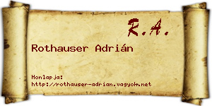 Rothauser Adrián névjegykártya